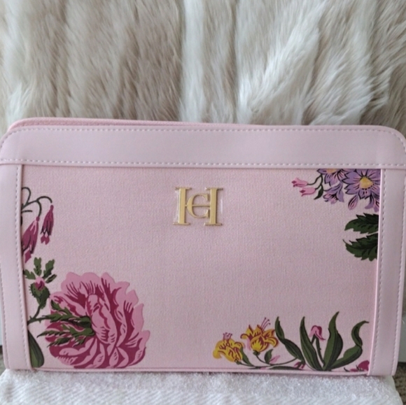Carolina Herrera Pink Floral Clutch Bag - Picture 2 of 16
